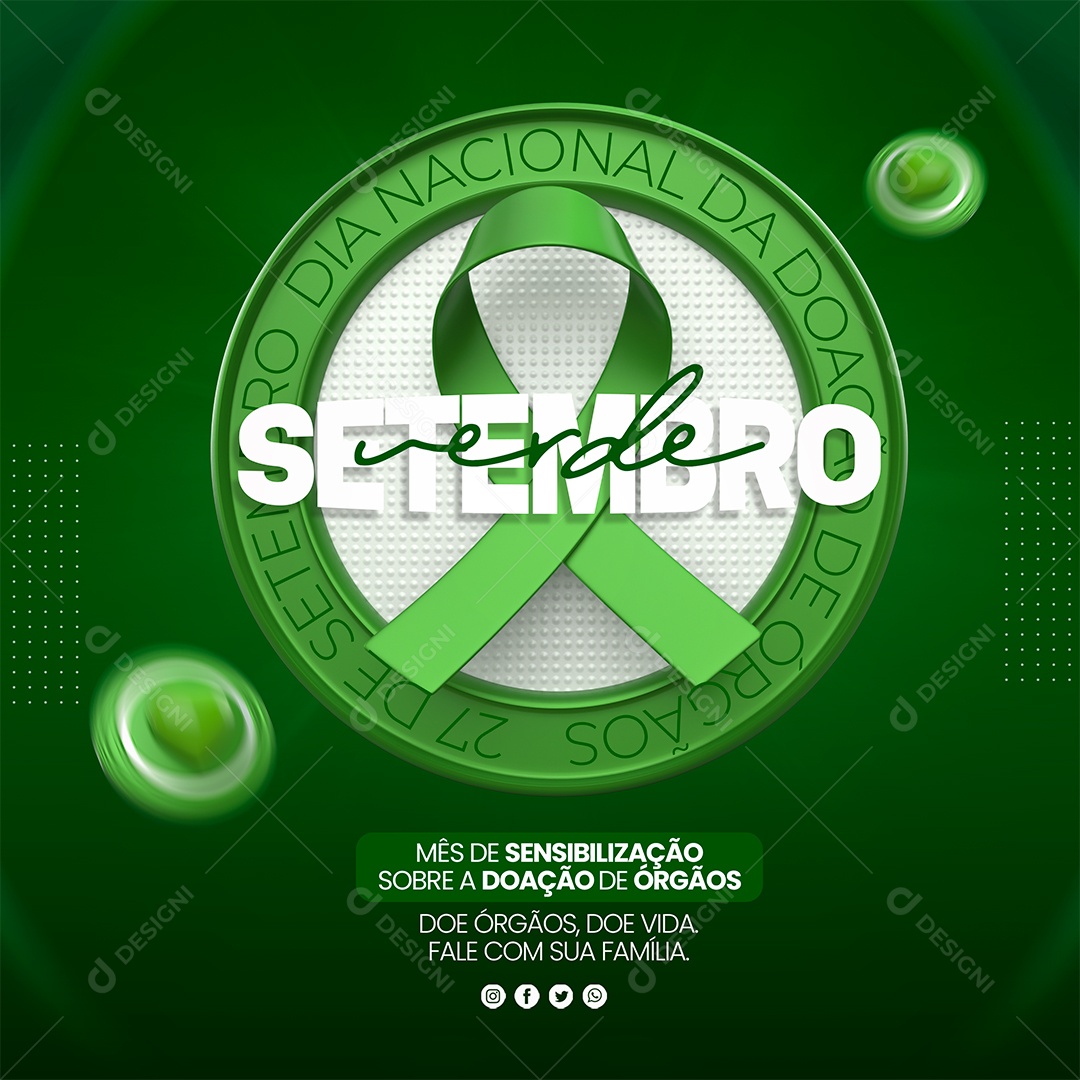Social Media Dia Nacional Da Doação De Órgãos 27 De Setembro PSD Editável