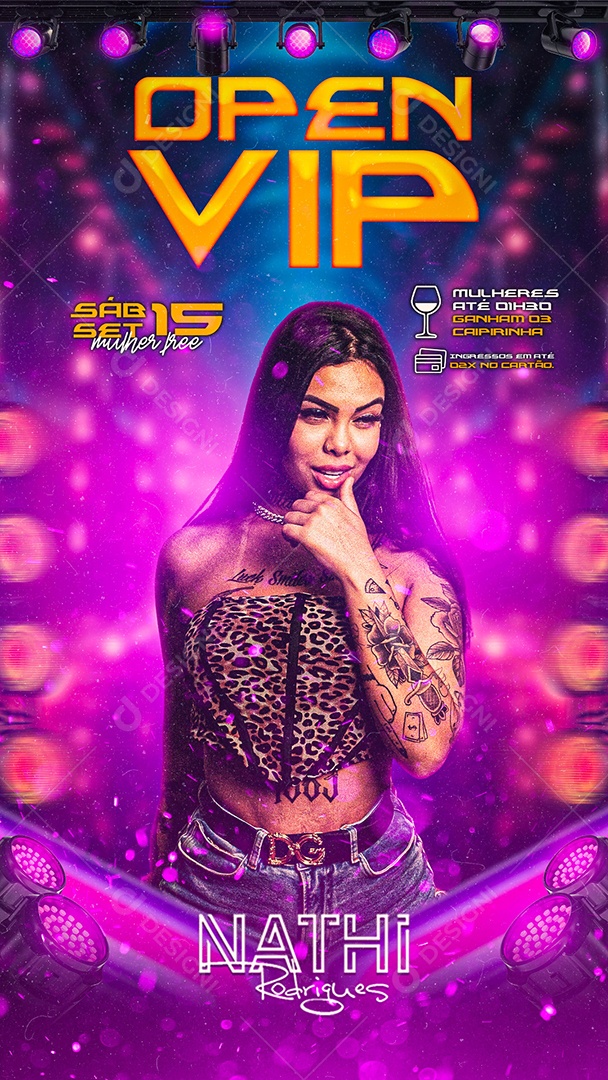 Story Flyer Open Vip DJ Nathi Rodrigues Social Media PSD Editável
