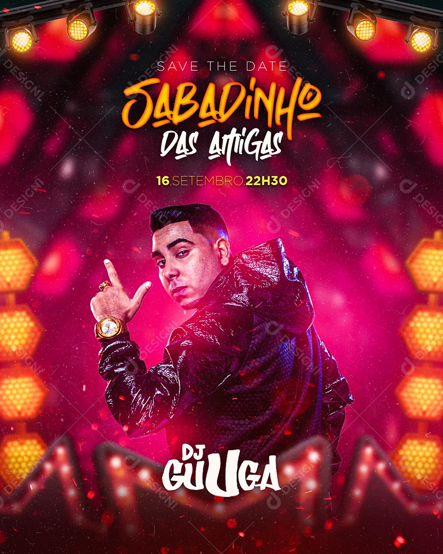 Flyer Sabadinho Das Antigas DJ Guuga Social Media PSD Editável