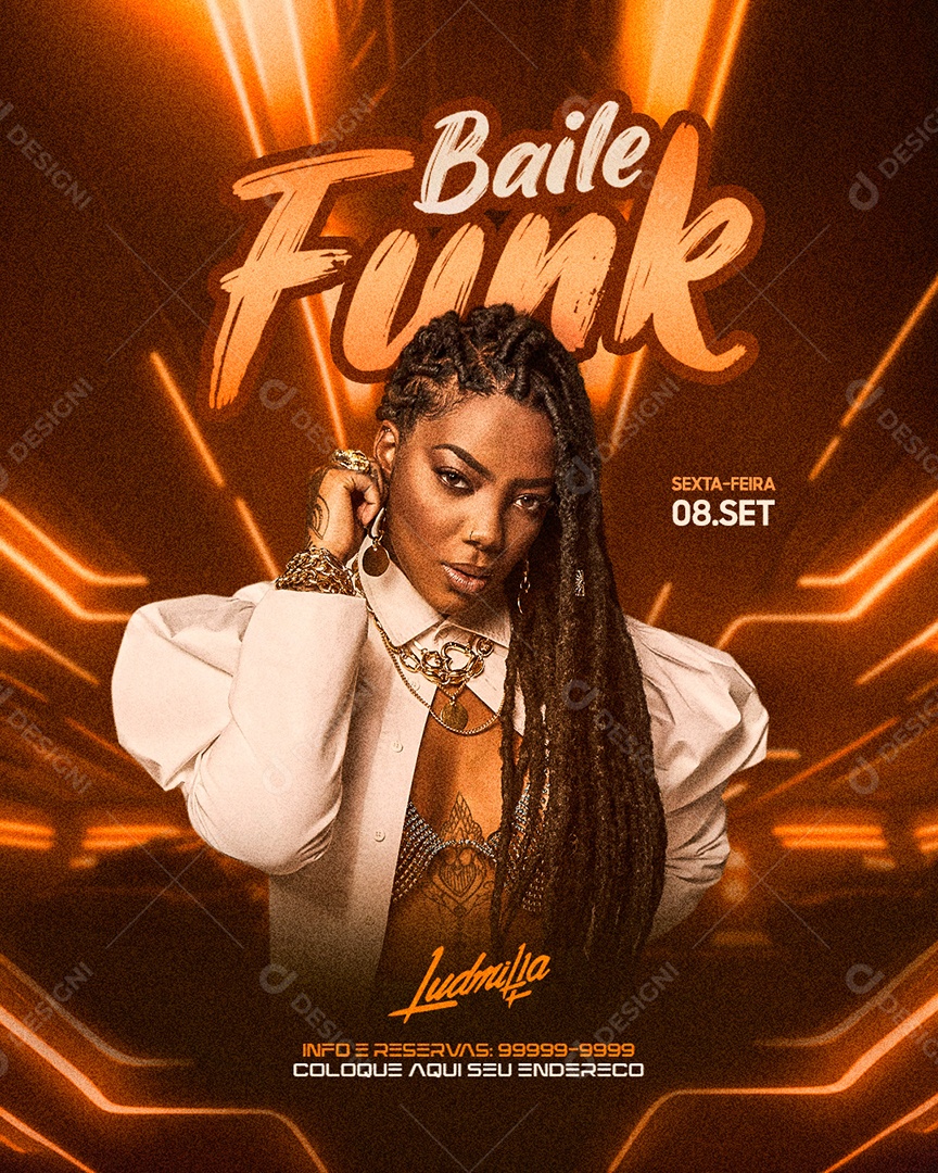 Social Media Flyer Feed Baile Funk Ludmilla PSD Editável