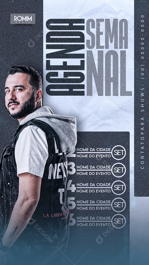 Story Flyer Story Agenda Semanal Social Media PSD Editável