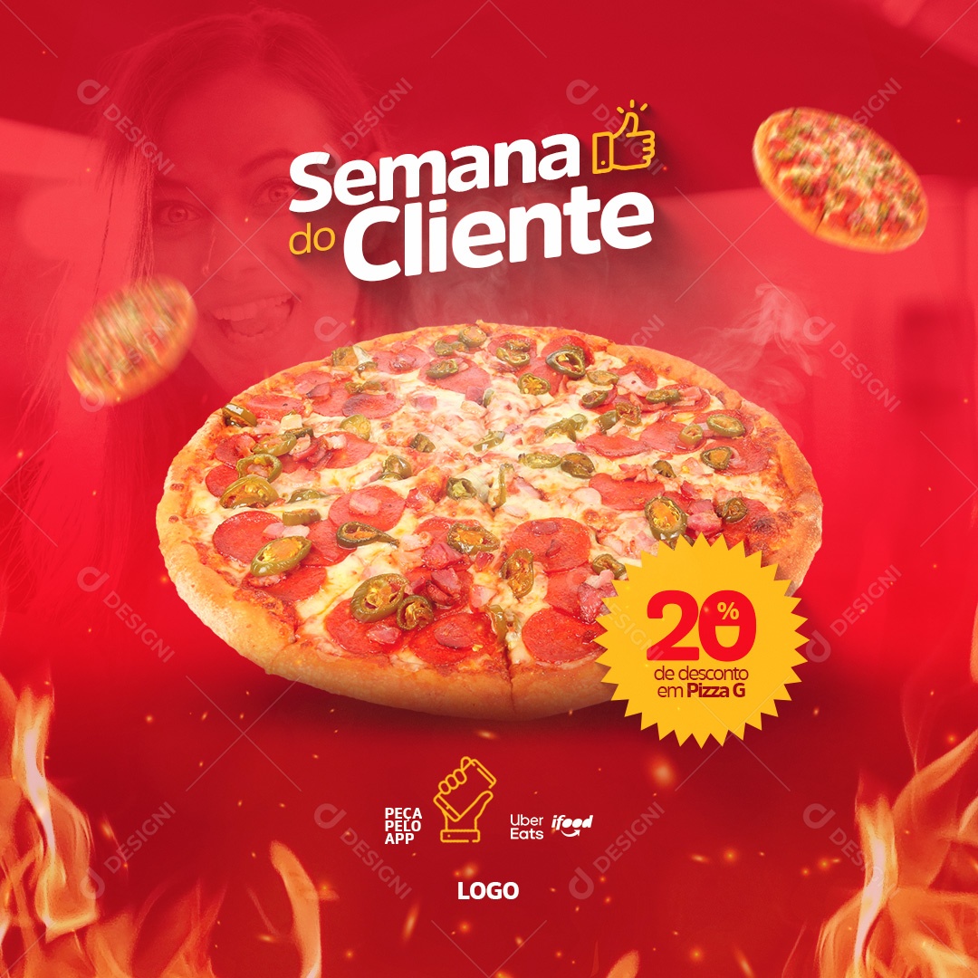 Semana Do Cliente Pizzaria Social Media PSD Editável
