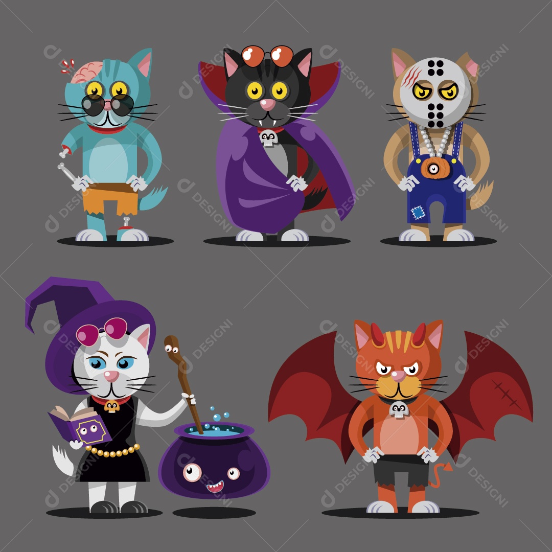 Monstros do Halloween Ilustração Vetor EPS