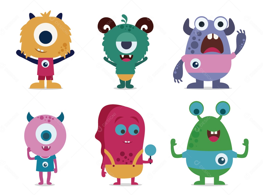 Ilustração de Monstros Personagem Vetor EPS