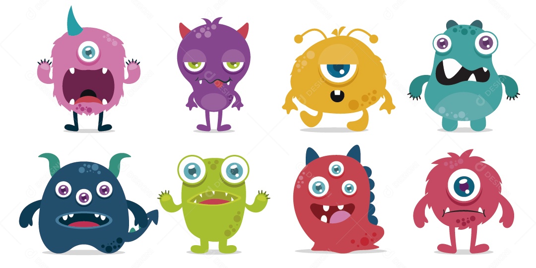 Ilustração de Monstros Personagem Vetor EPS