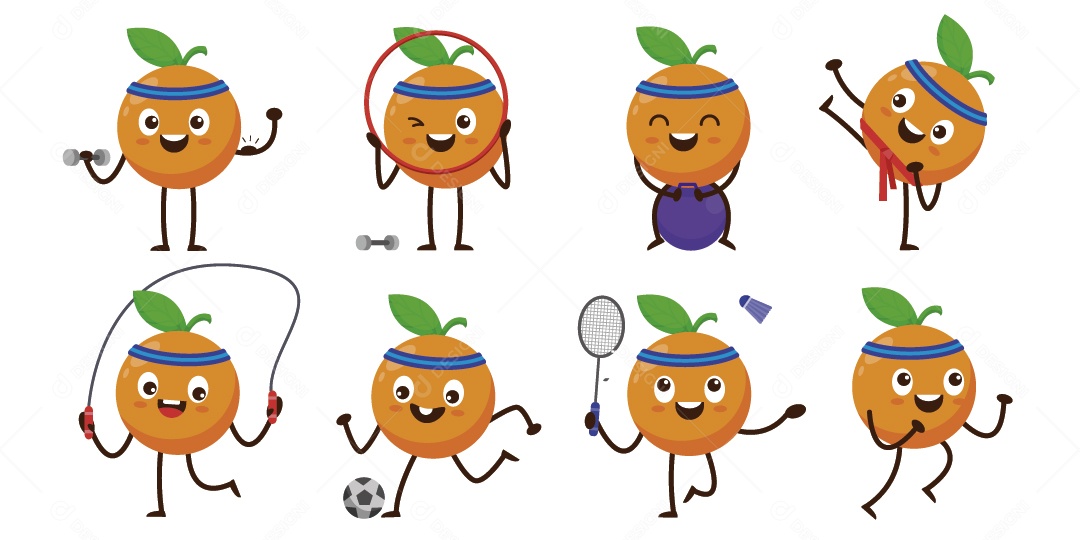 Ilustração de Laranja Personagem Vetor EPS