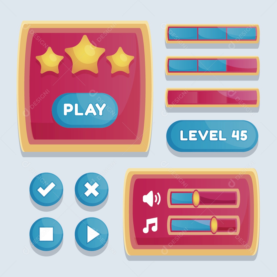 Menu de Jogos Ilustração Vetor EPS