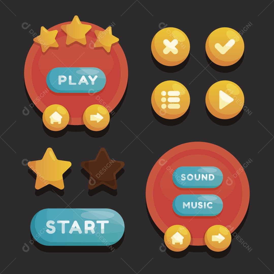 Menu de Jogos Ilustração Vetor EPS