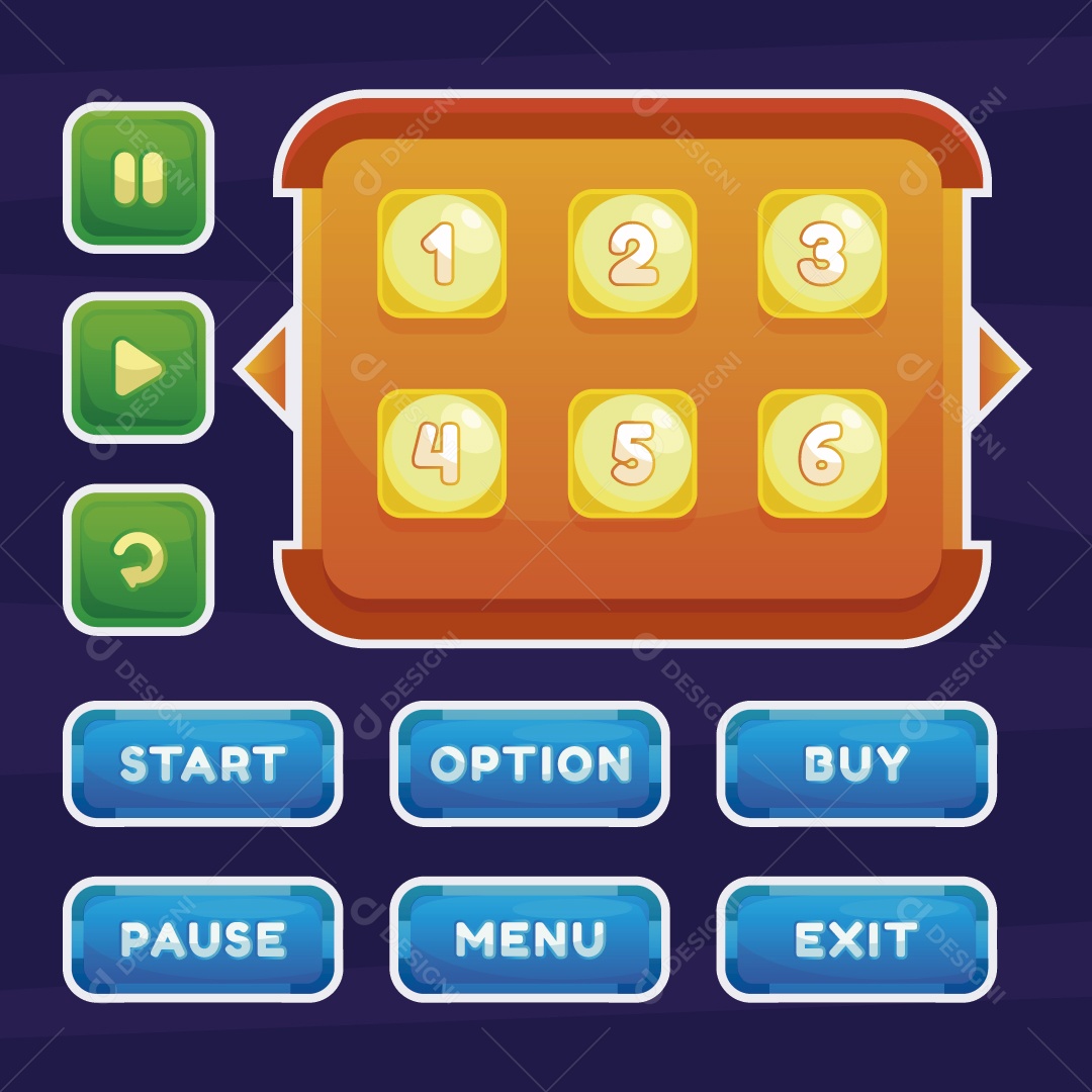 Menu de Jogos Ilustração Vetor EPS