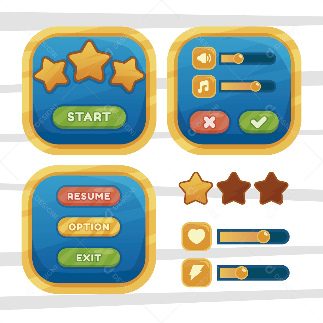 Menu de Jogos Ilustração Vetor EPS