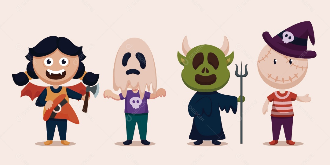 Monstros do Halloween Ilustração Vetor EPS