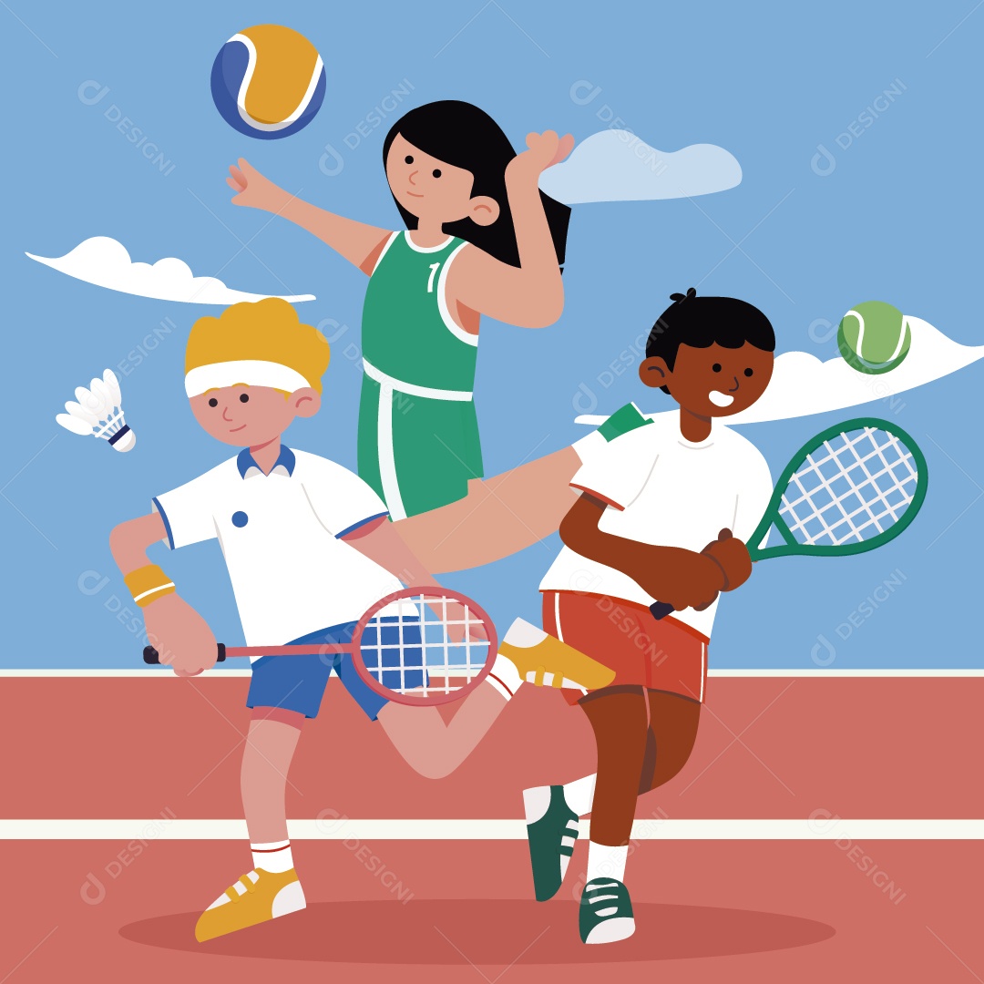 Atletas Ilustração Vetor EPS