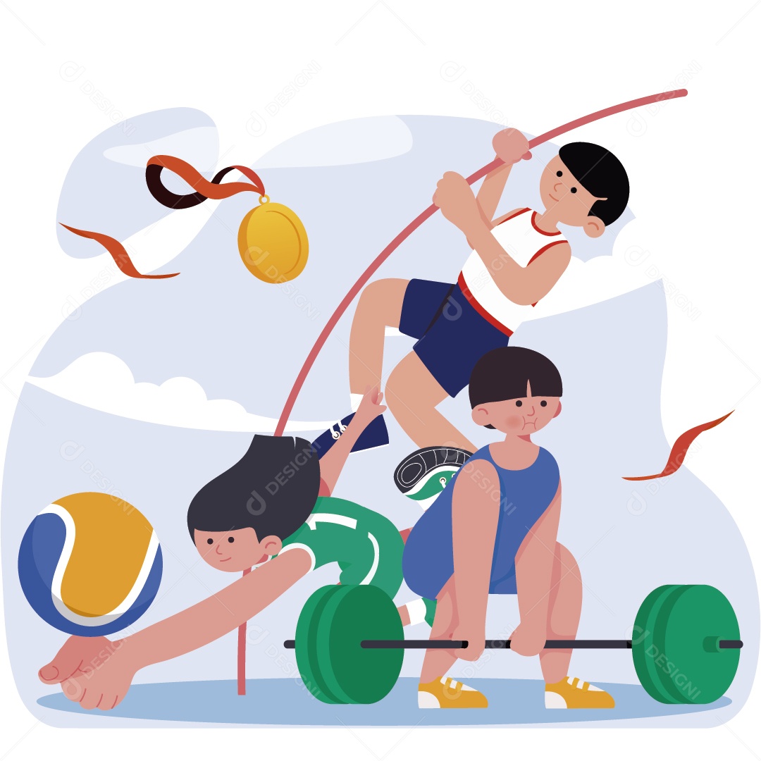 Atletas Ilustração Vetor EPS