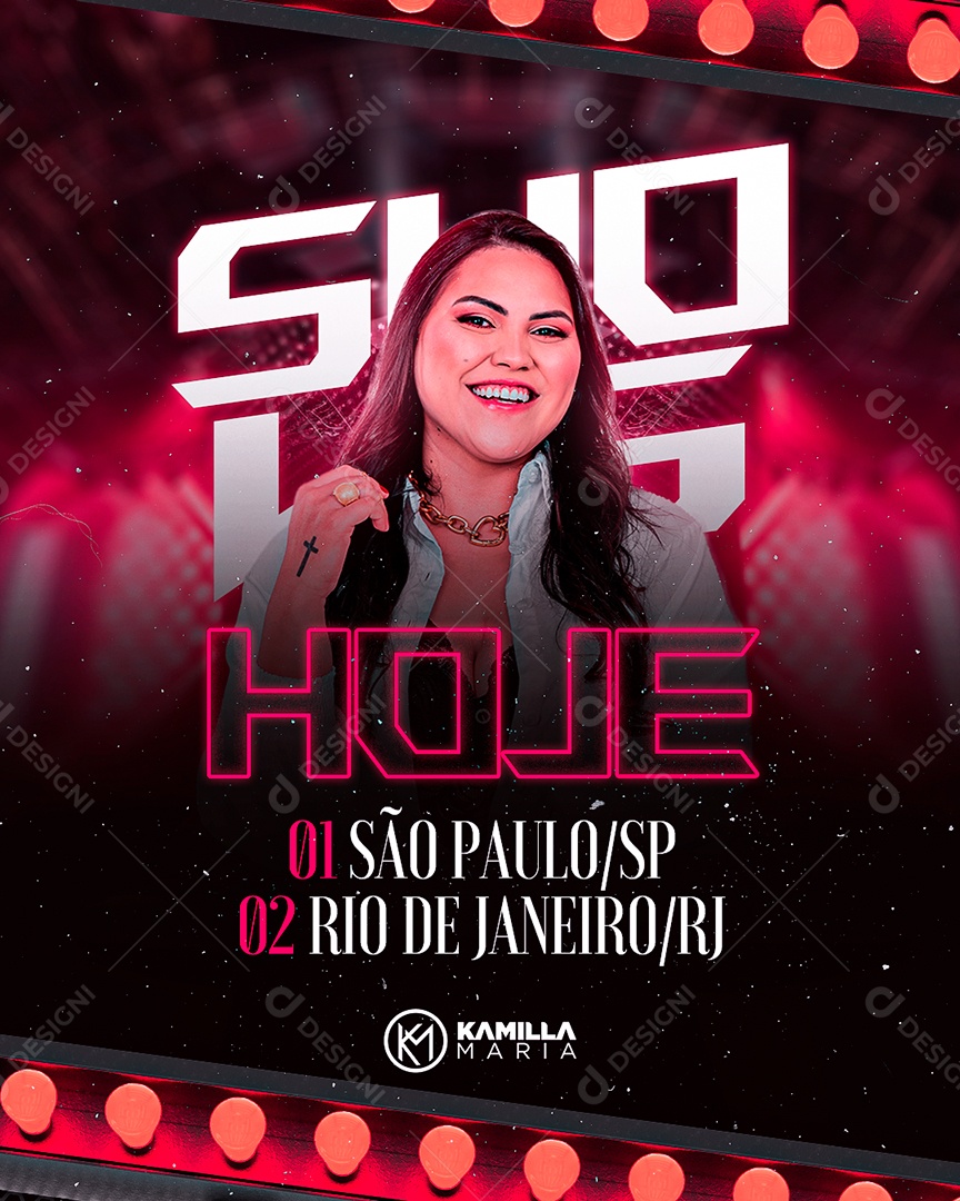 Flyer Shows Hoje Kamila Maria Social Media PSD Editável