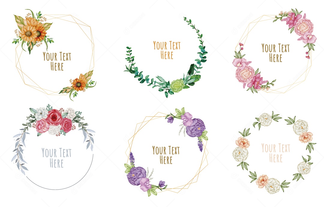 Moldura de Flores Ilustração Vetor EPS