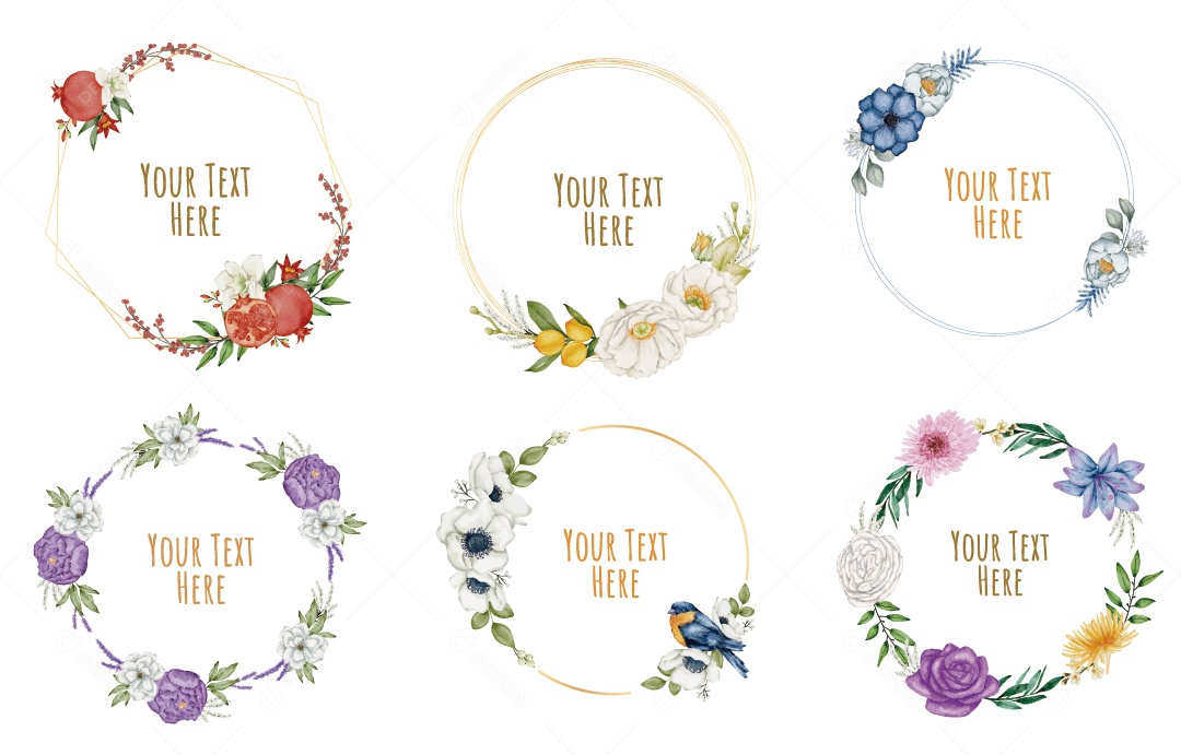 Moldura de Flores Ilustração Vetor EPS