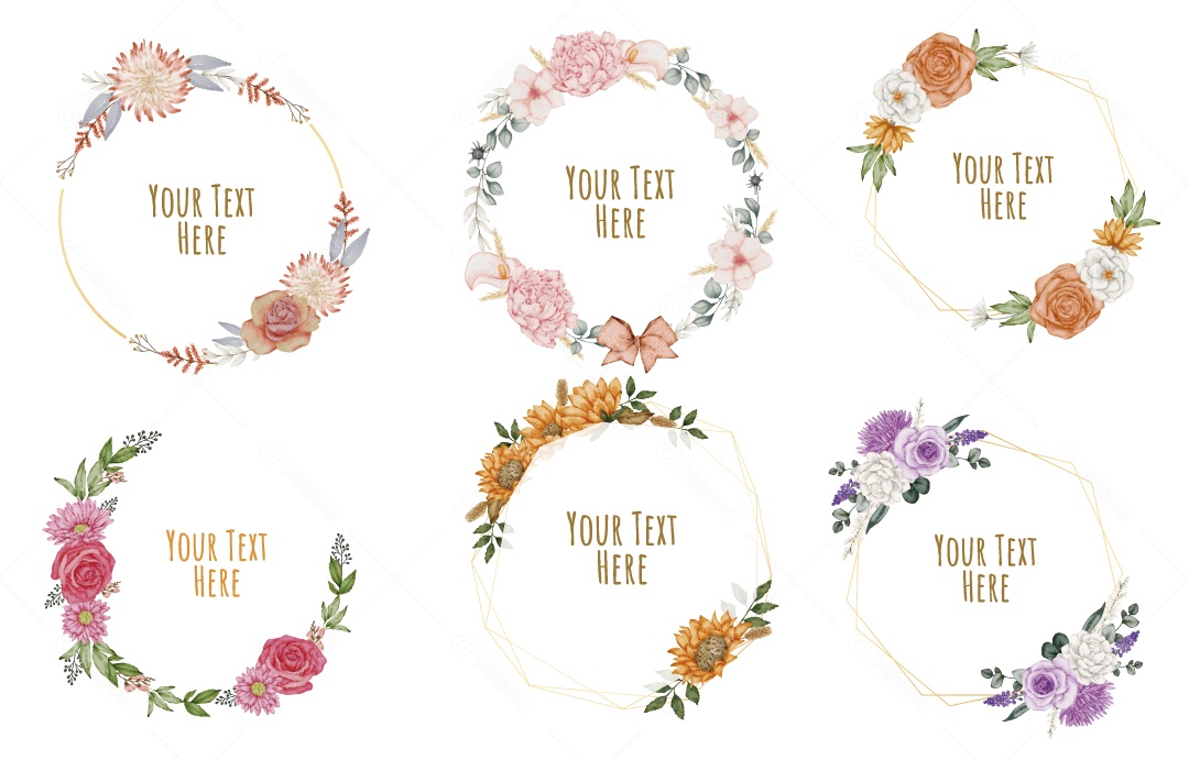 Moldura de Flores Ilustração Vetor EPS