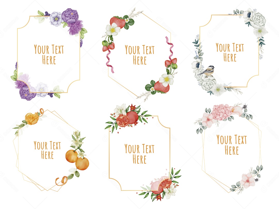 Moldura de Flores Ilustração Vetor EPS