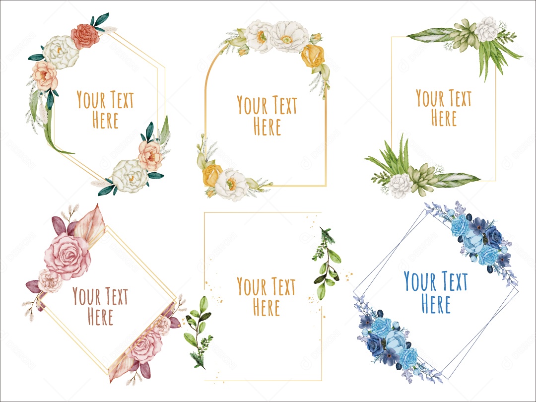 Moldura de Flores Ilustração Vetor EPS