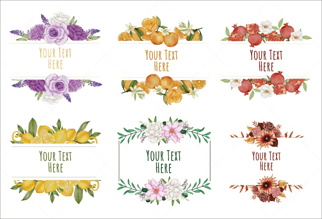 Moldura de Flores Ilustração Vetor EPS