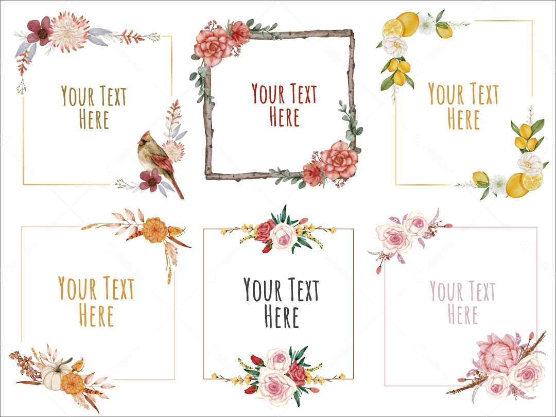 Moldura de Flores Ilustração Vetor EPS