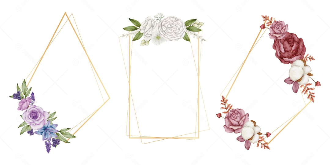 Moldura de Flores Ilustração Vetor EPS