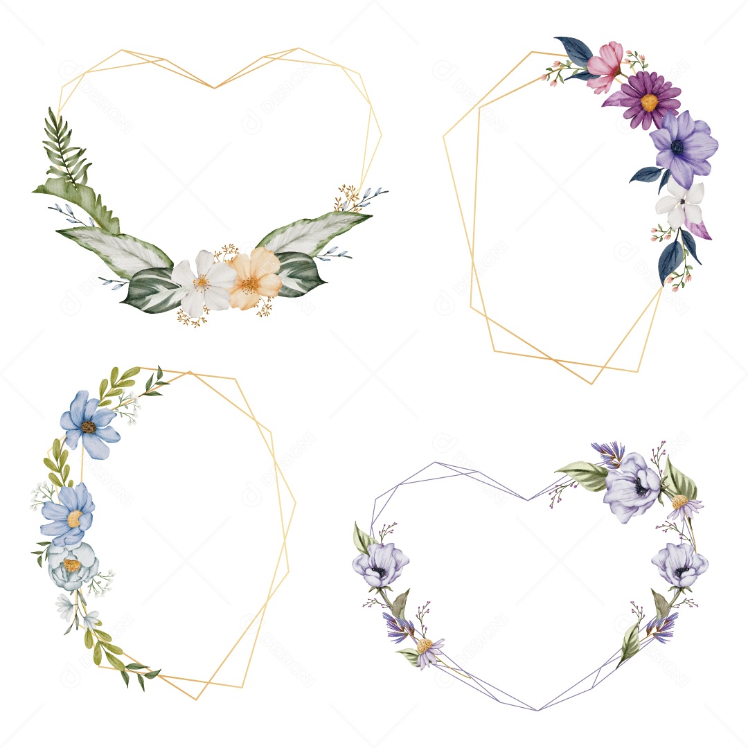 Moldura de Flores Ilustração Vetor EPS