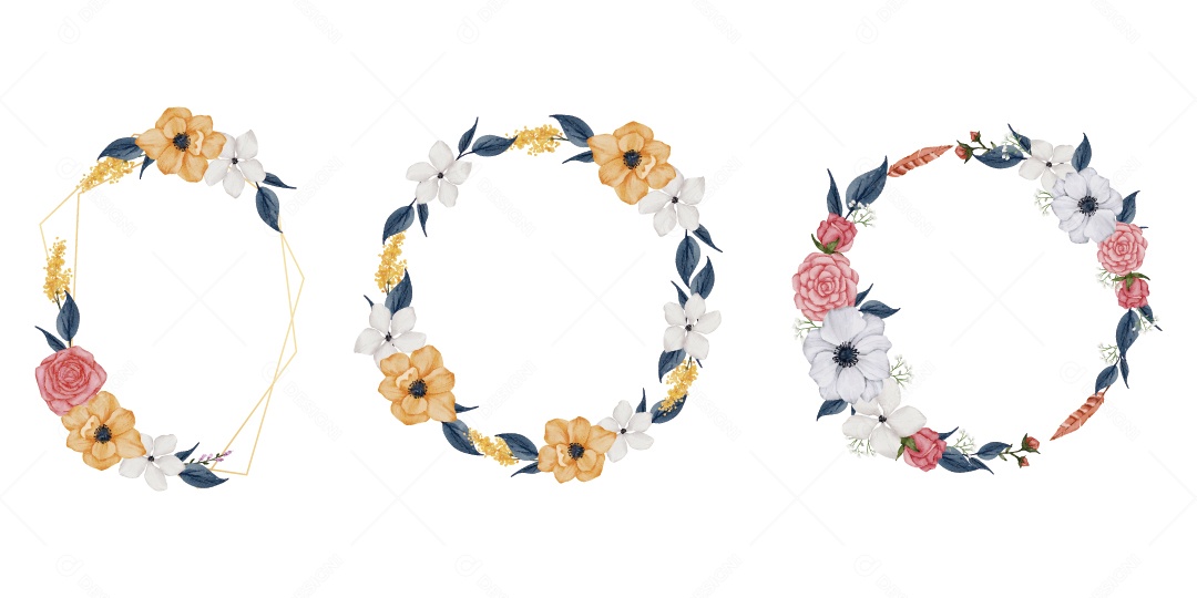 Moldura de Flores Ilustração Vetor EPS