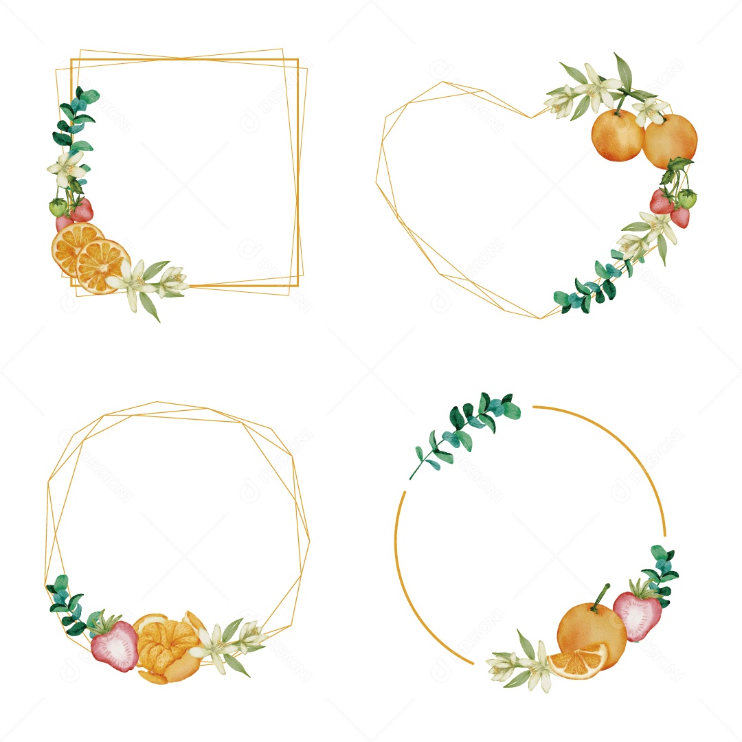 Moldura de Flores Ilustração Vetor EPS