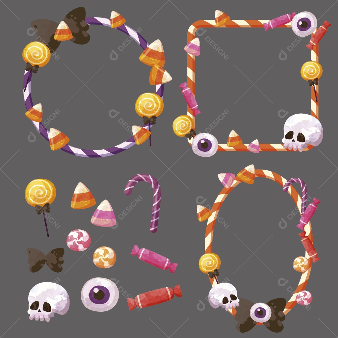 Molduras do Halloween Ilustrações Vetor EPS