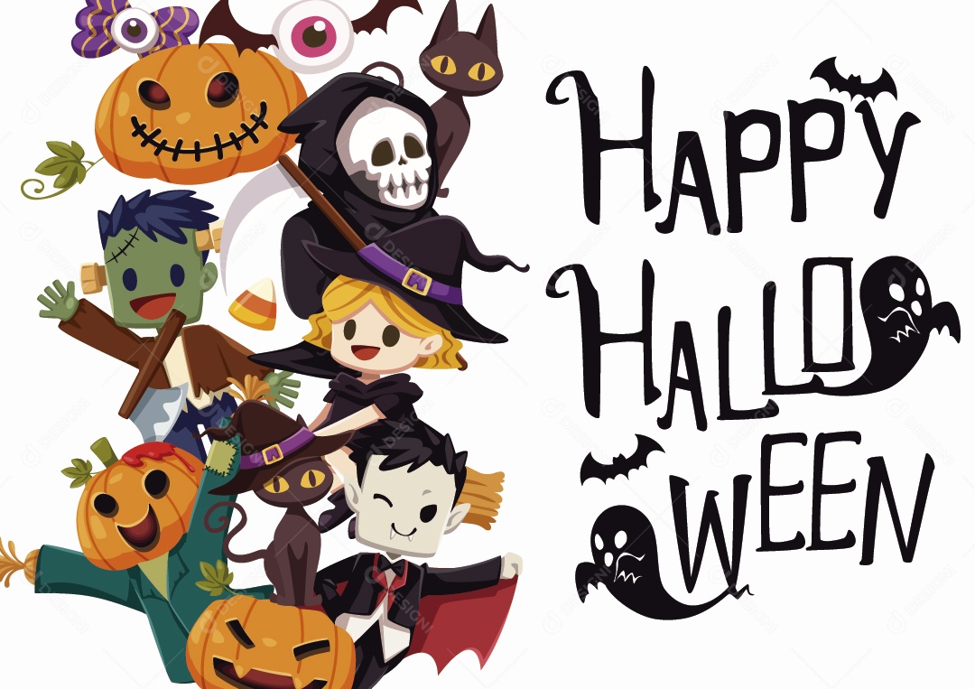 Feliz dias Das Bruxas Ilustrações do Halloween Vetor EPS