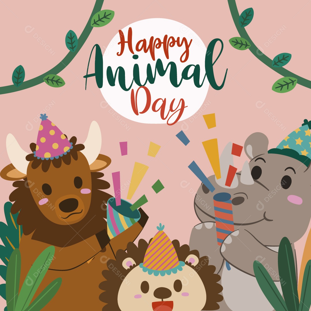 Dia Mundial dos Animais 4 de Outubro Ilustração Vetor EPS