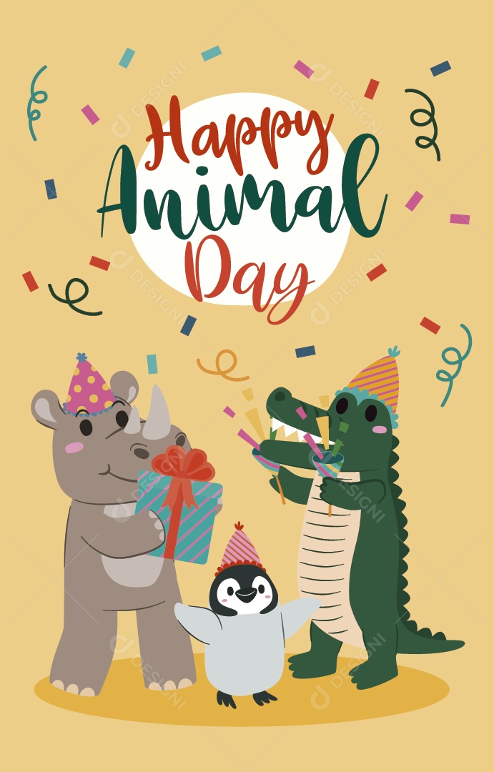 Dia Mundial dos Animais 4 de Outubro Ilustração Vetor EPS