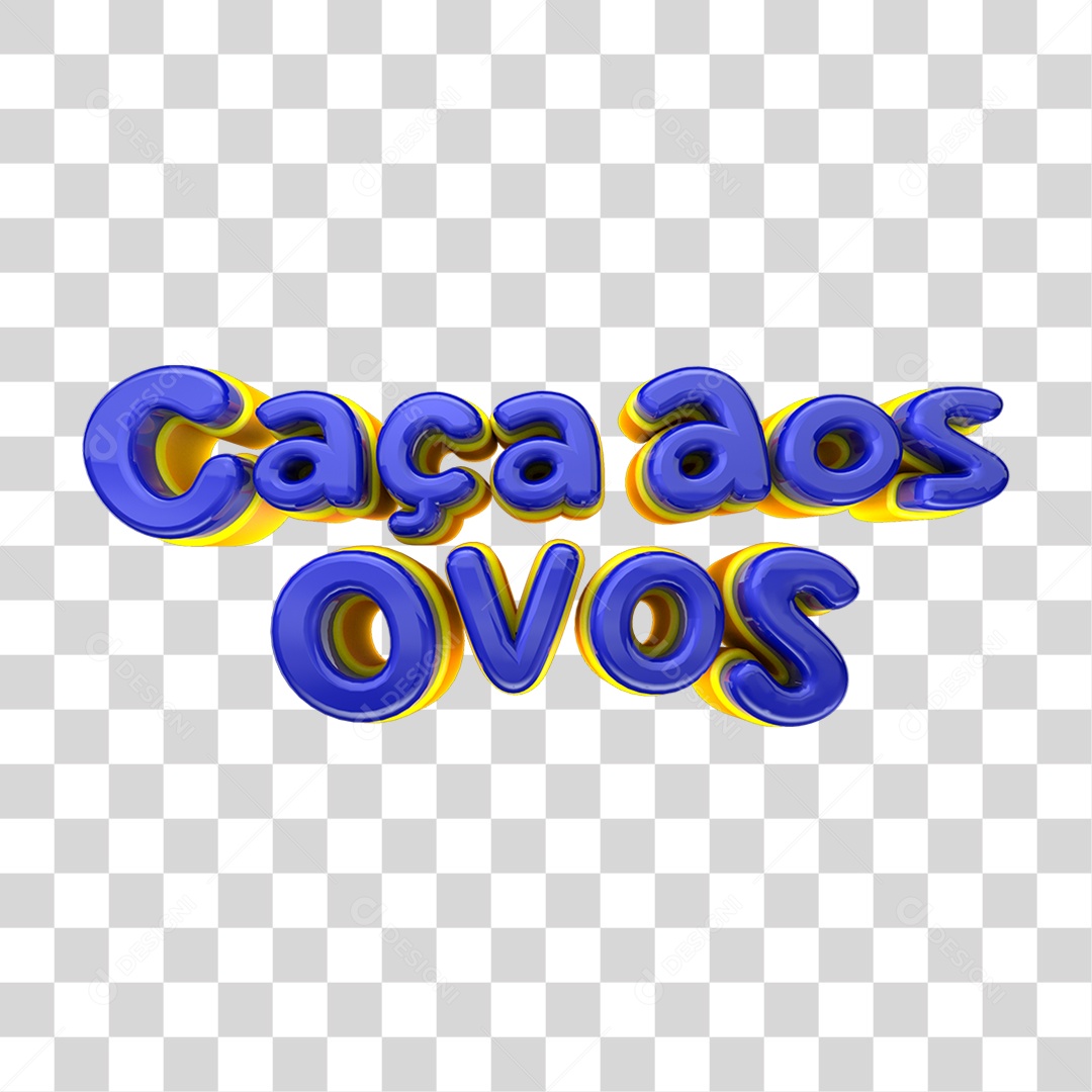 Texto 3D Caça Aos Ovos PNG Transparente