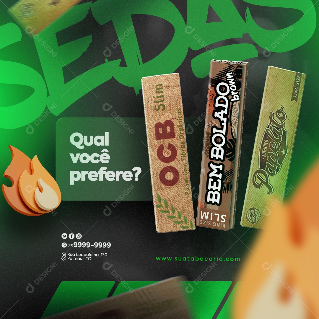 Tabacaria Qual Você Prefere Social Media PSD Editável