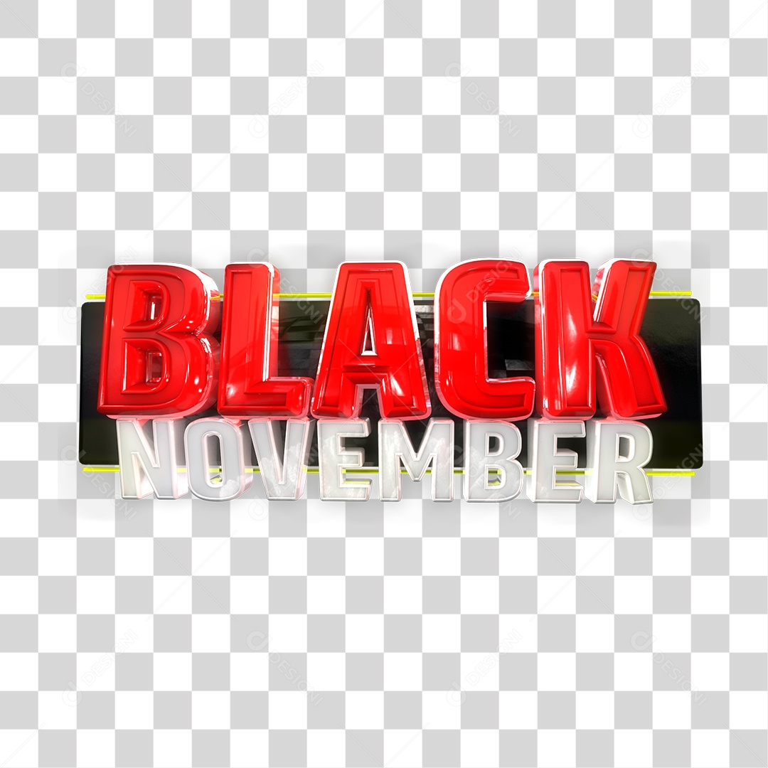 Selo 3D Black November PNG Transparente