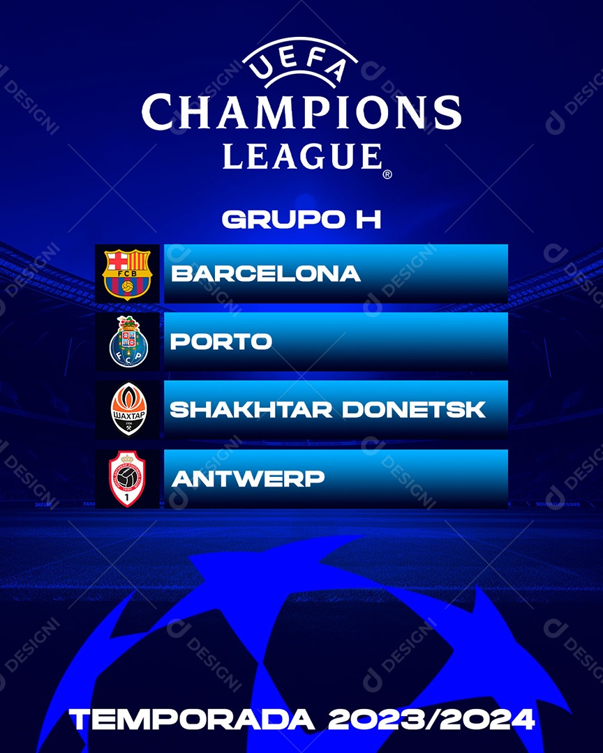Social Media Flyer UEFA Champions League Group H Editable PSD