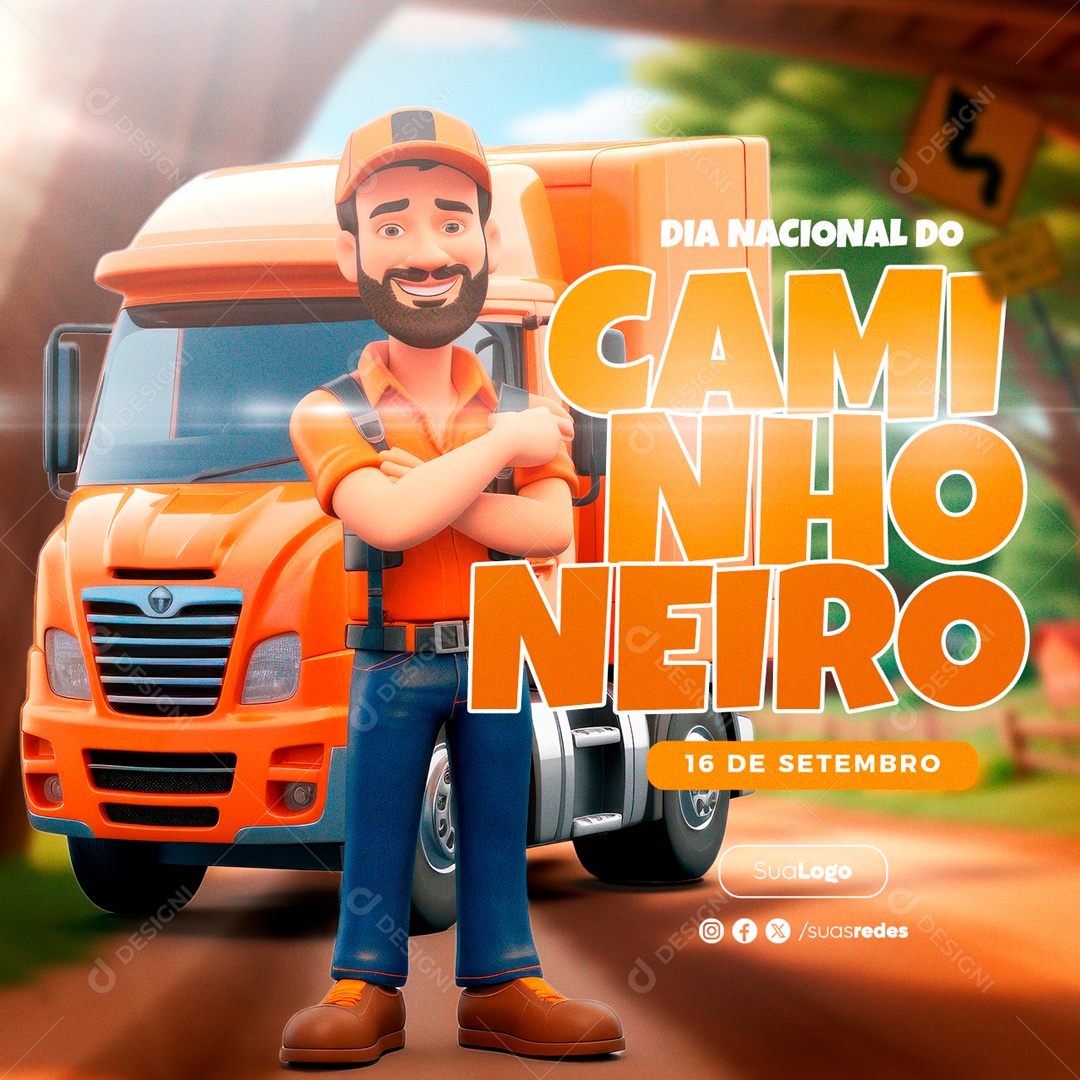 Dia Nacional Do Caminhoneiro 16 De Setembro PSD Editável