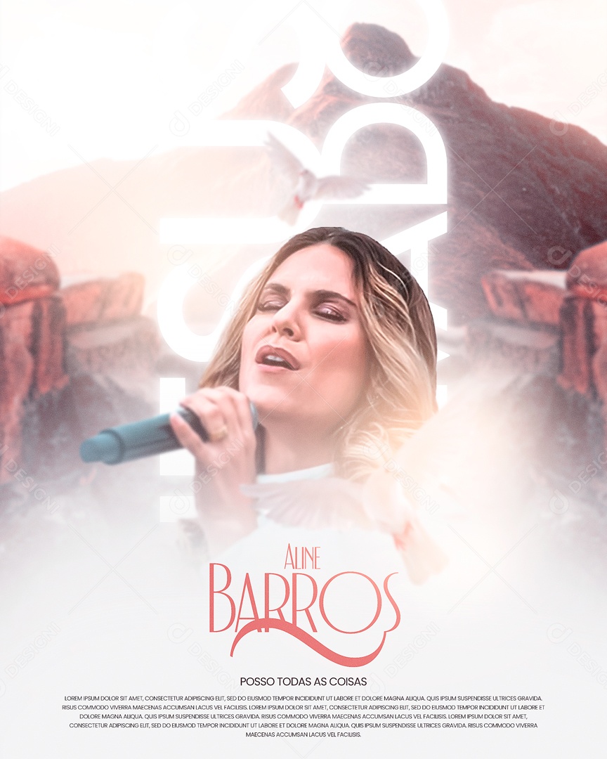 Social Media Flyer Feed Aline Barros PSD Editável