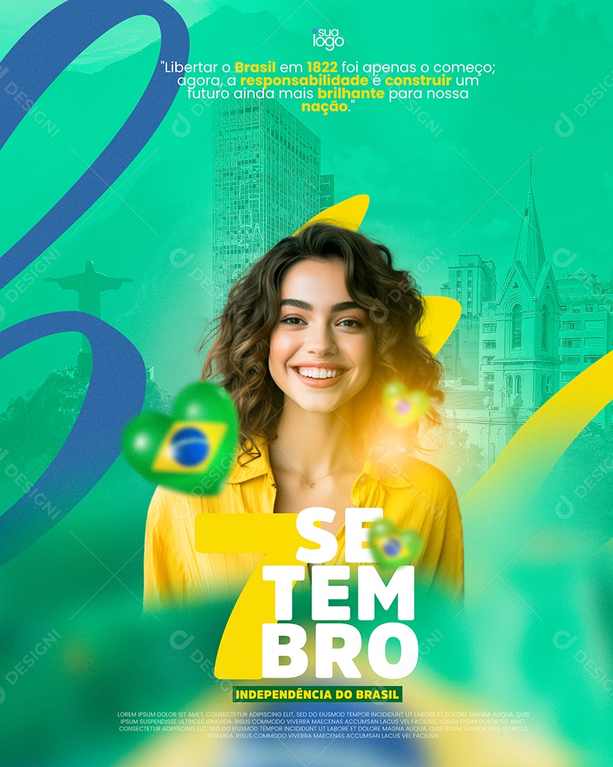 Social Media Feed 7 De Setembro Independência Do Brasil PSD Editável