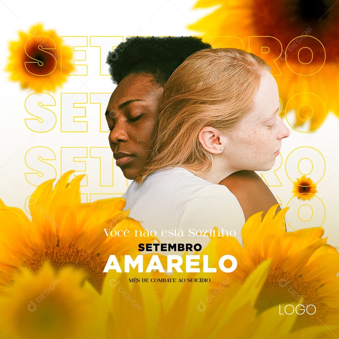 Setembro Amarelo Você não Está Sozinho Social media PSD Editável