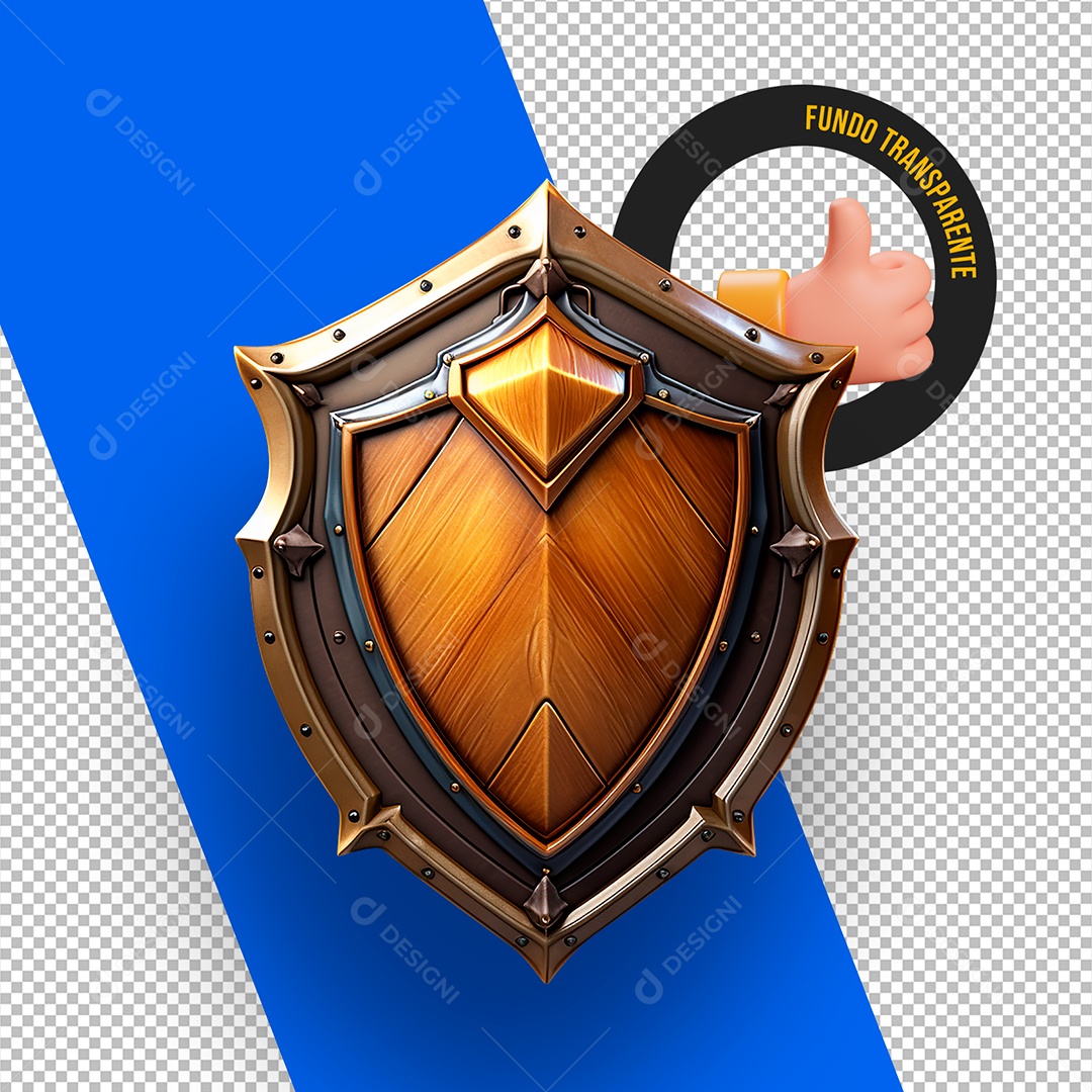 Escudo Elemento 3D para Composição PSD