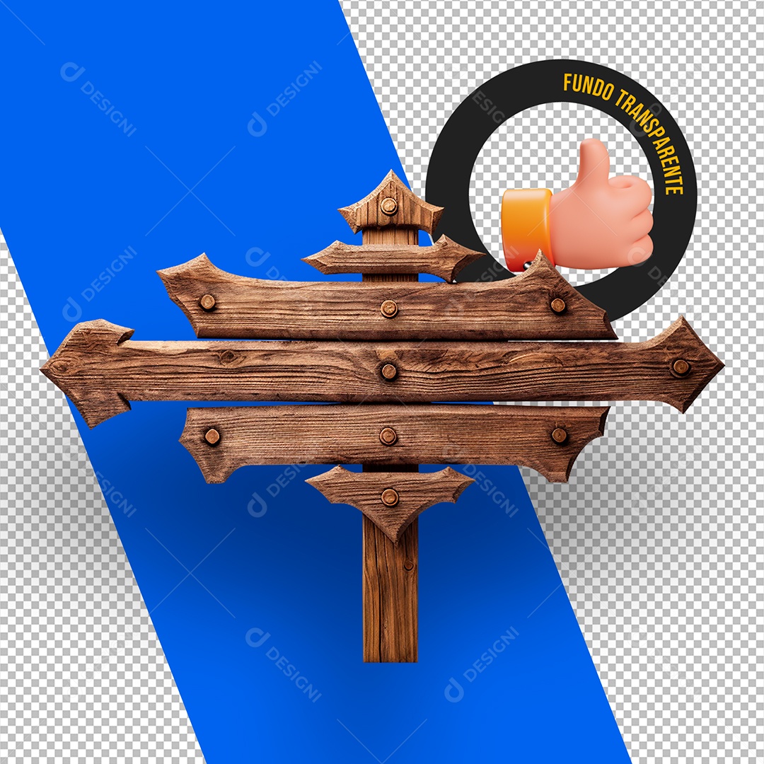 Placa de Madeira Elemento 3D para Composição PSD