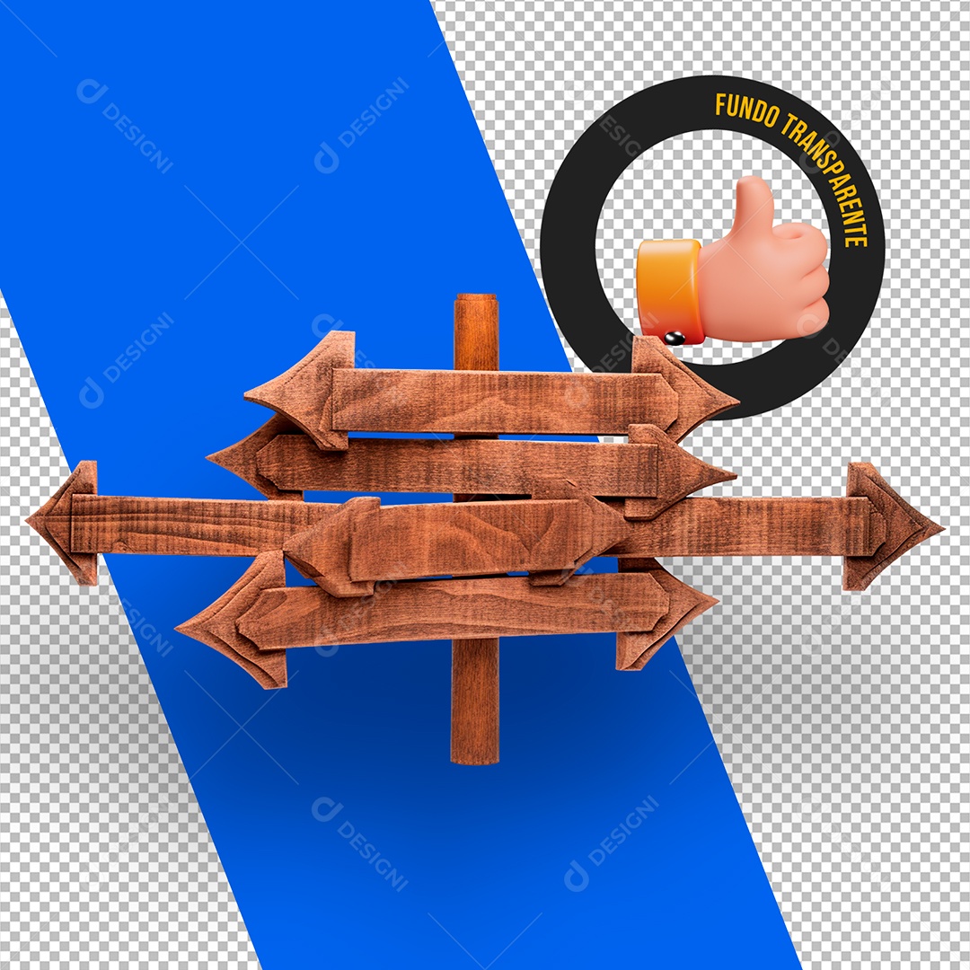 Placa de Madeira Elemento 3D para Composição PSD