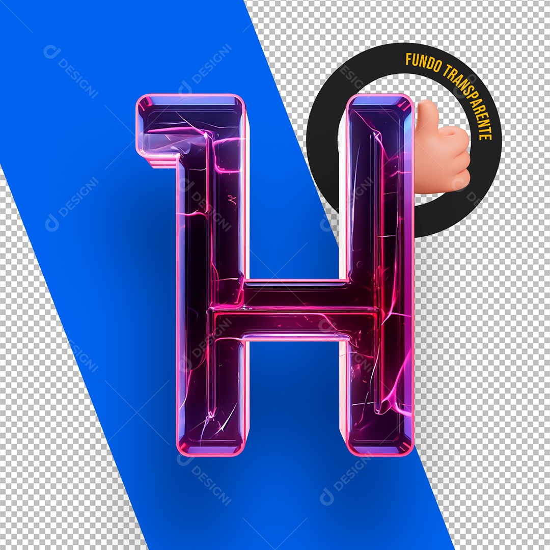 Letra H Maiúscula Elemento 3D Para Composição PSD