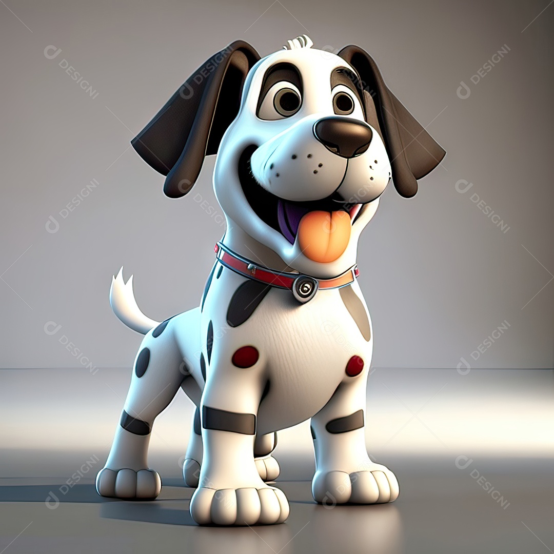 Mascote engraçado cão octano renderização