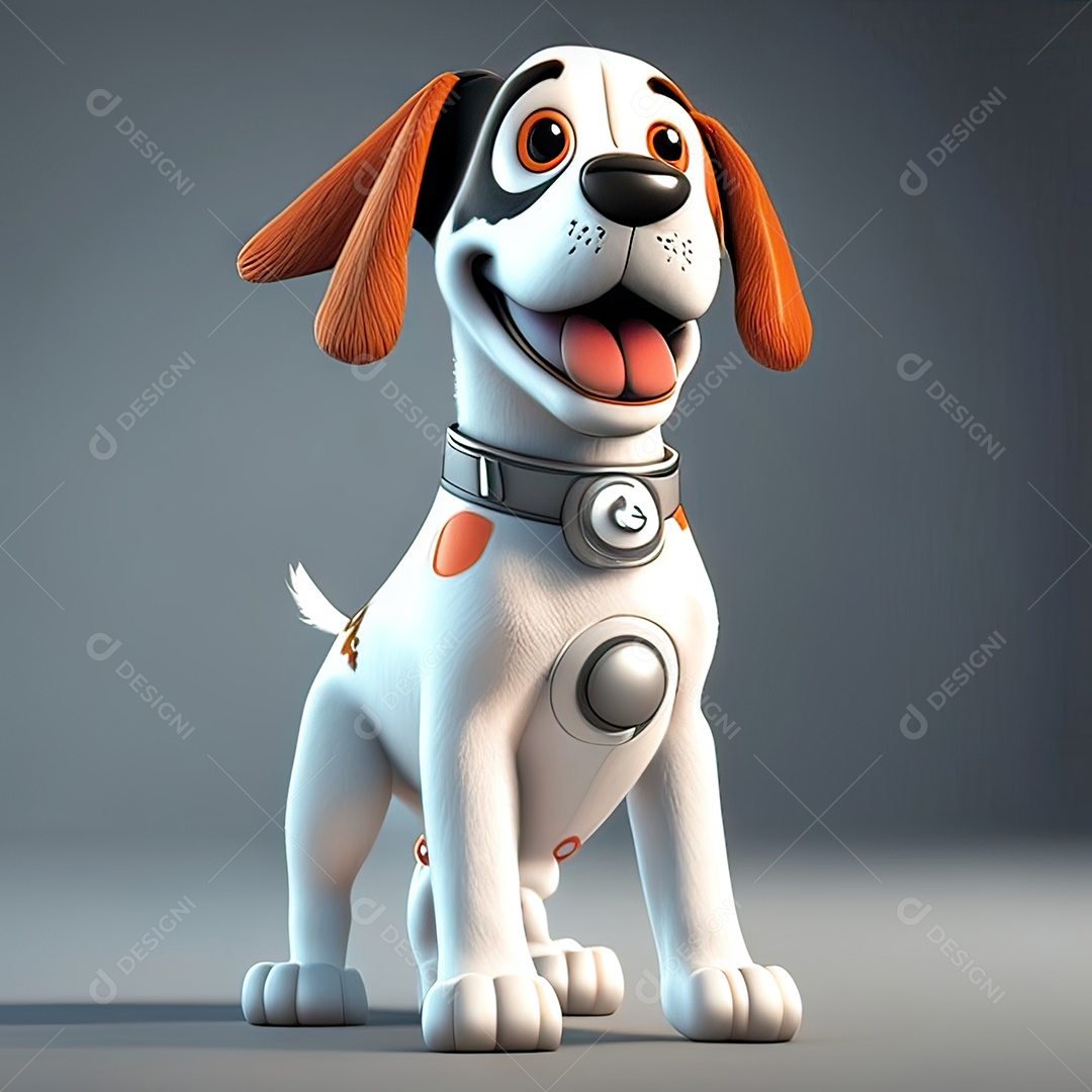 Mascote engraçado cão octano renderização