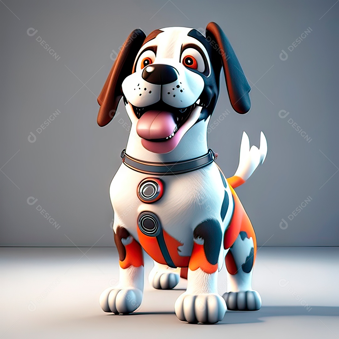 Mascote engraçado cão octano renderização generativa ai escala muito comprimida