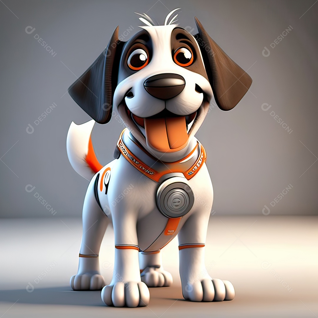 Mascote engraçado cão octano renderização generativa ai escala muito comprimida