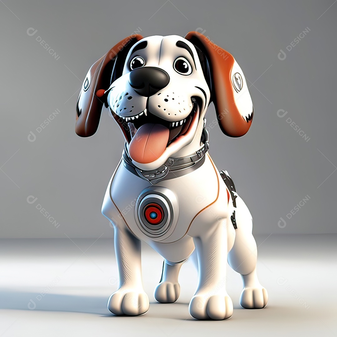 Mascote engraçado cão octano renderização